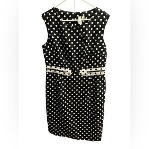 Emma & Michele Elegant Black and White Polka Dot Dress size 14